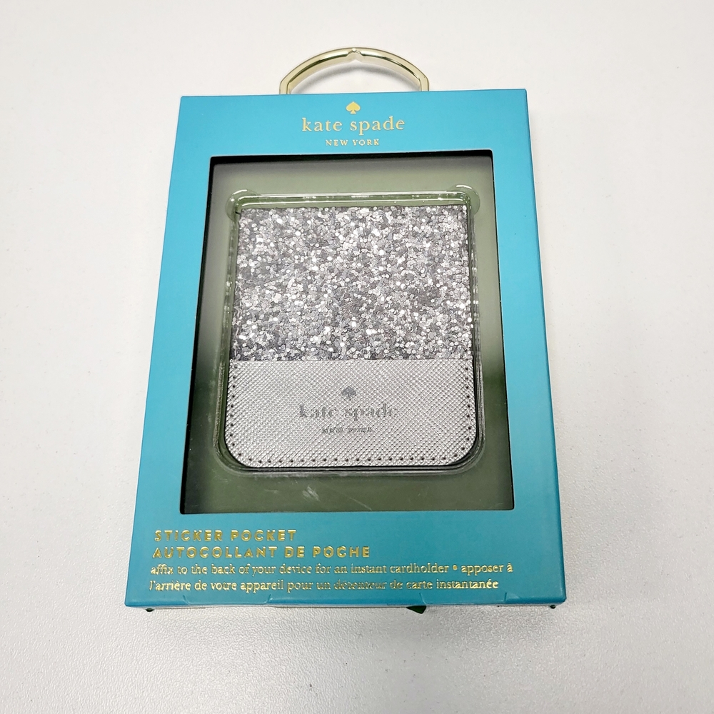 Kate Spade Silver Glitter Phone Pocket
